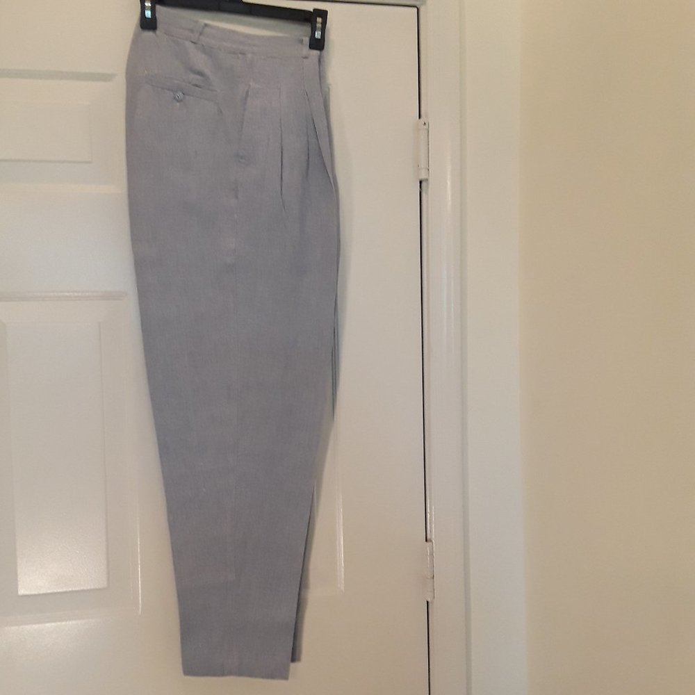 Le Chateau Men’s Dress Pants Size W28/L30 Blue Pleated No Cuffs